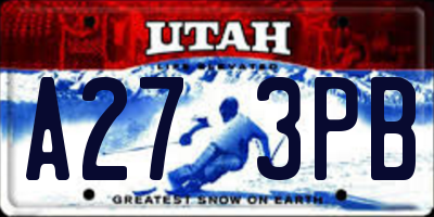 UT license plate A273PB