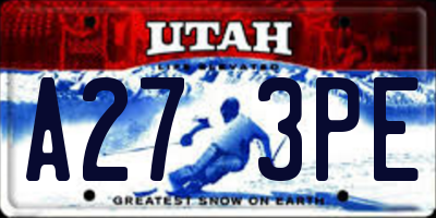 UT license plate A273PE