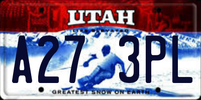 UT license plate A273PL