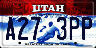 UT license plate A273PP