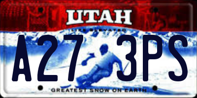 UT license plate A273PS