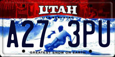 UT license plate A273PU