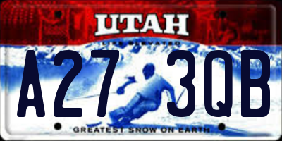 UT license plate A273QB