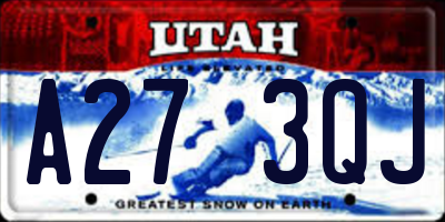 UT license plate A273QJ