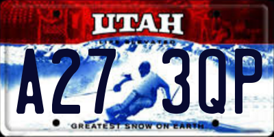 UT license plate A273QP