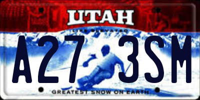 UT license plate A273SM