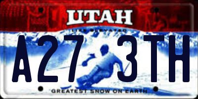 UT license plate A273TH