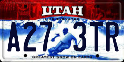 UT license plate A273TR