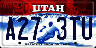 UT license plate A273TU