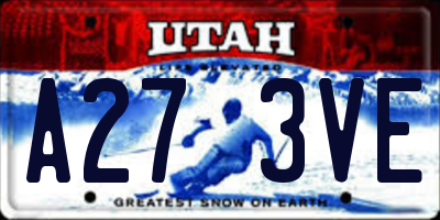 UT license plate A273VE