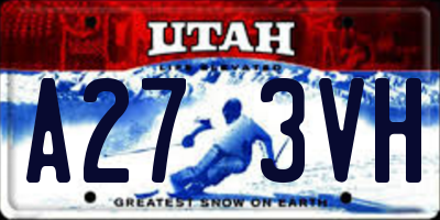 UT license plate A273VH