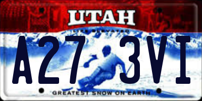 UT license plate A273VI