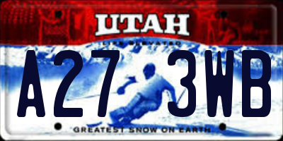 UT license plate A273WB