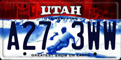 UT license plate A273WW