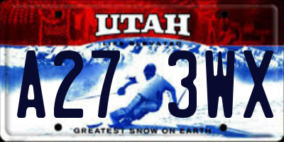 UT license plate A273WX