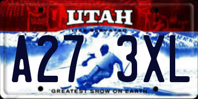 UT license plate A273XL