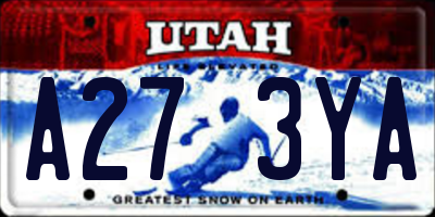 UT license plate A273YA