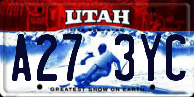 UT license plate A273YC