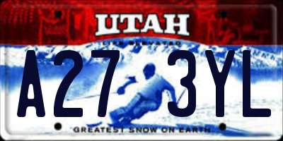UT license plate A273YL