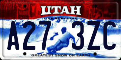 UT license plate A273ZC
