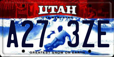 UT license plate A273ZE