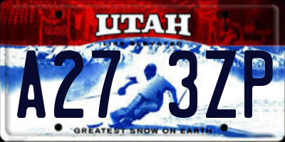 UT license plate A273ZP