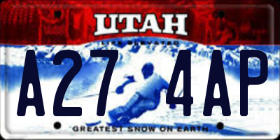UT license plate A274AP