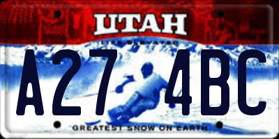 UT license plate A274BC