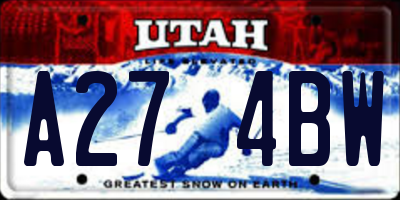UT license plate A274BW