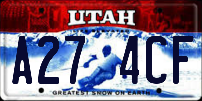 UT license plate A274CF