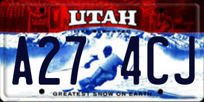 UT license plate A274CJ