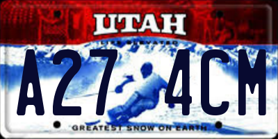 UT license plate A274CM