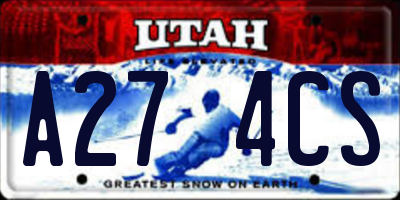 UT license plate A274CS