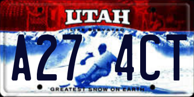 UT license plate A274CT