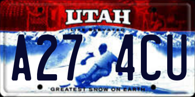 UT license plate A274CU