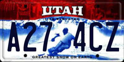 UT license plate A274CZ
