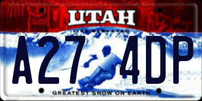 UT license plate A274DP