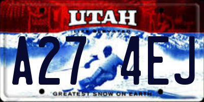 UT license plate A274EJ