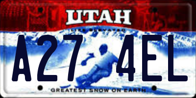 UT license plate A274EL