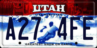 UT license plate A274FE
