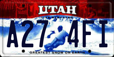 UT license plate A274FI