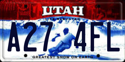 UT license plate A274FL