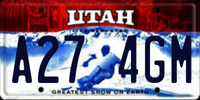 UT license plate A274GM