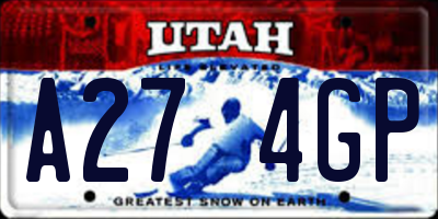 UT license plate A274GP
