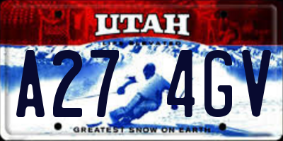 UT license plate A274GV