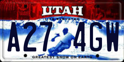 UT license plate A274GW