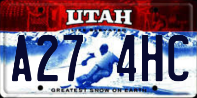 UT license plate A274HC