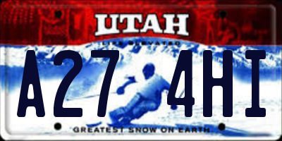 UT license plate A274HI