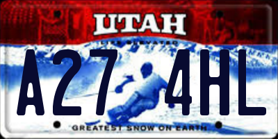 UT license plate A274HL