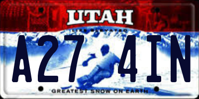 UT license plate A274IN